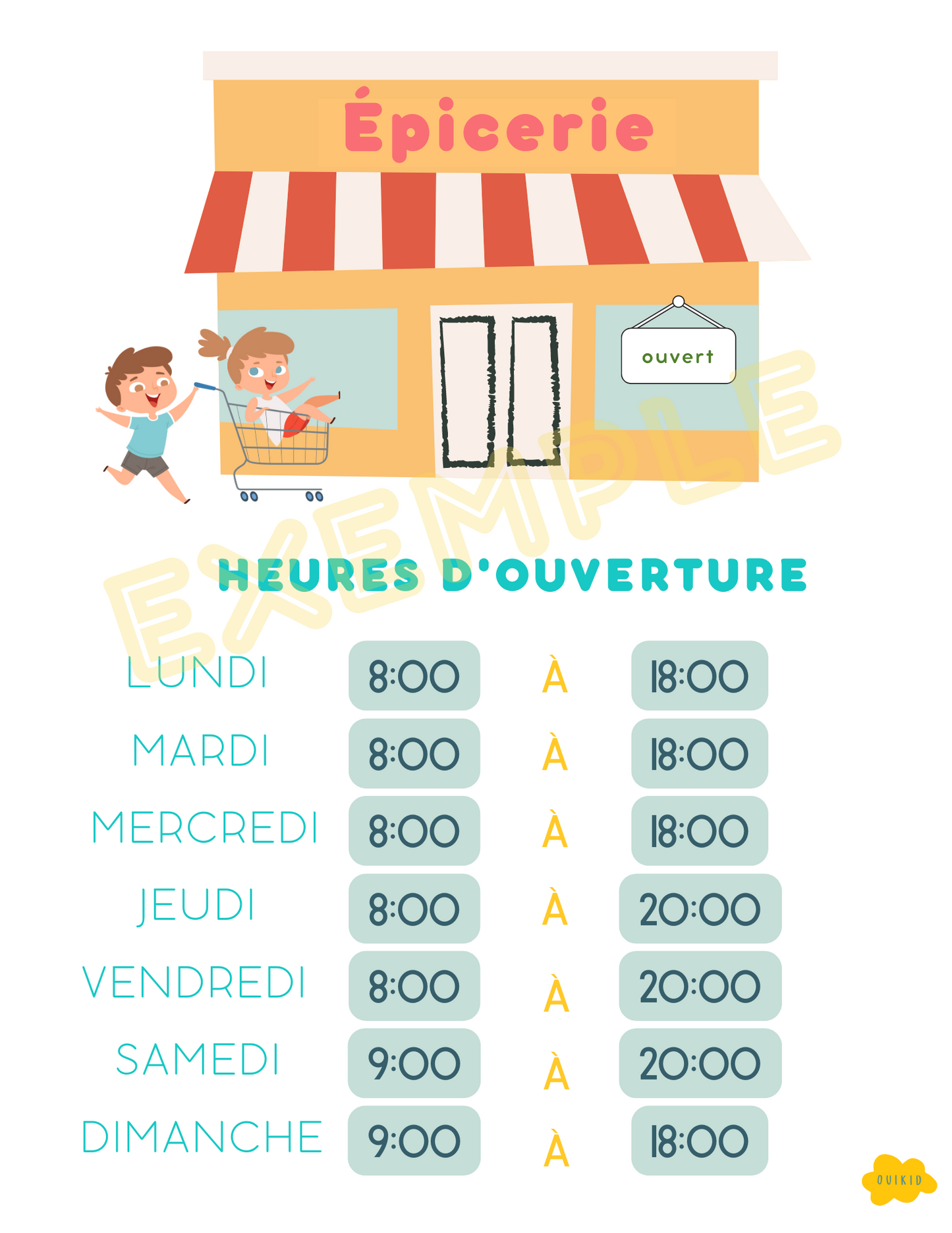 Jeu d'épicerie