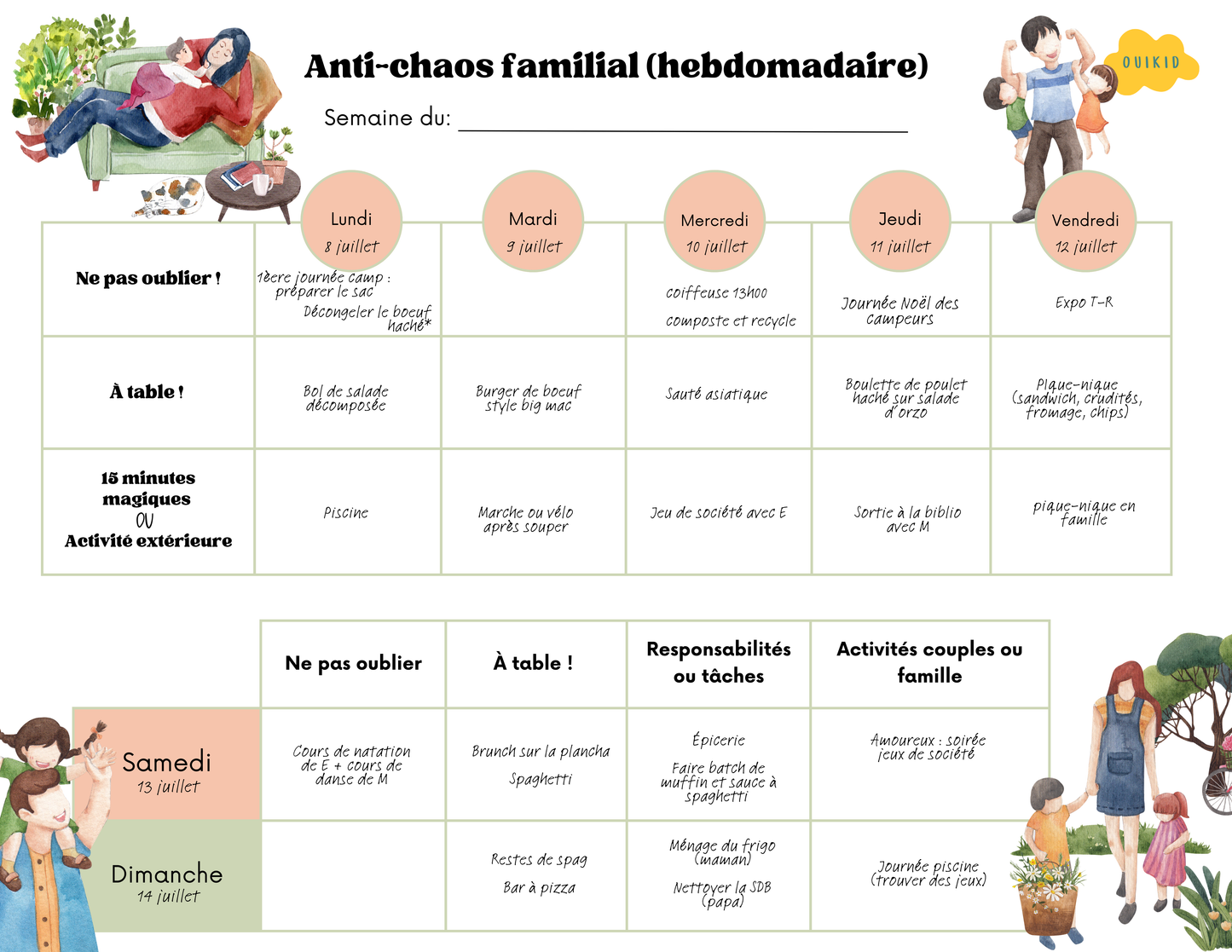 Planificateur familiale - Anti-Chaos (numérique)