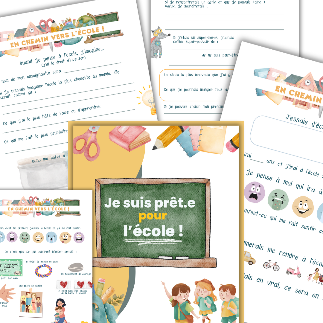 Cahier à remplir -Prêt.e pour l'école - maternelle à 6ème année (numérique)